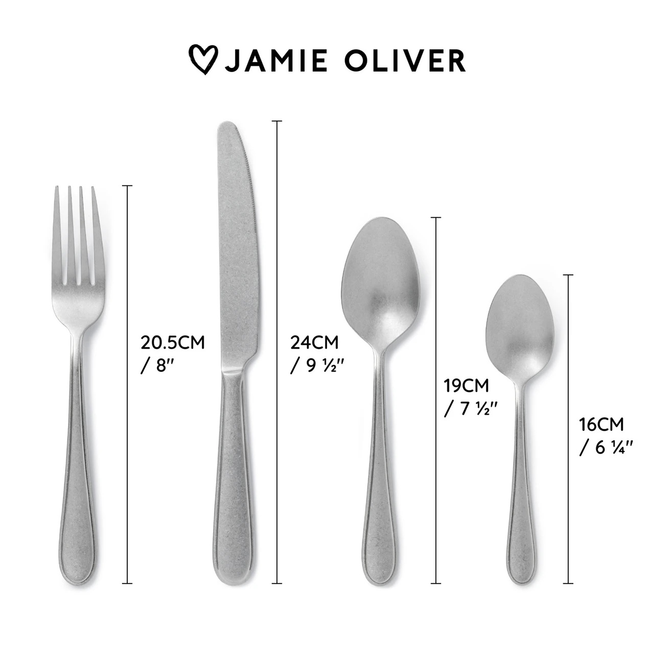 Sada příborů Jamie Oliver Big Love 16 ks, matná nerezová ocel